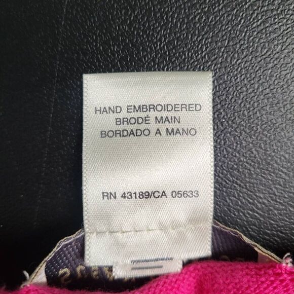 Susan Bristol Womens Large Button Front Cardigan Sweater Colorful Embroidered - Picture 6 of 8